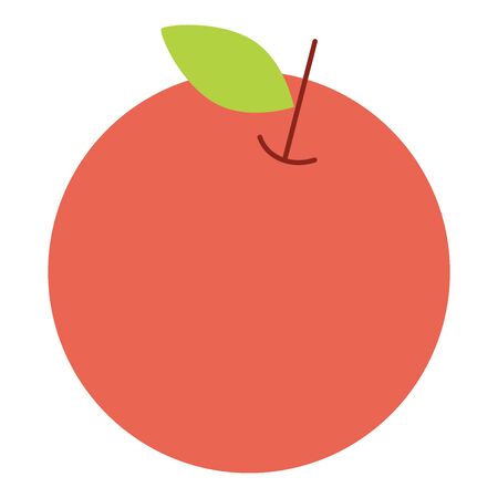 Simple Isolated Apple On White Background.のイラスト素材