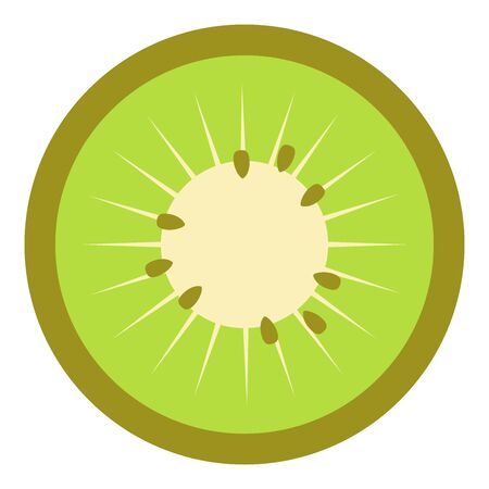 Simple Isolated Kiwi Slice On White Background.のイラスト素材