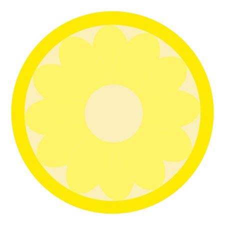 Simple Isolated Lemon Slice On White Background.のイラスト素材