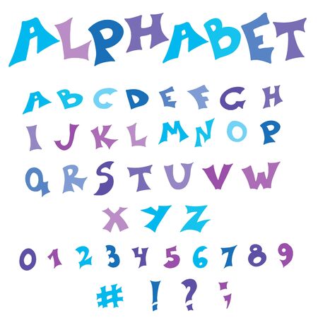 Isolated Hand-drawn Vector Alphabet. Set With Colorful English Letters.のイラスト素材
