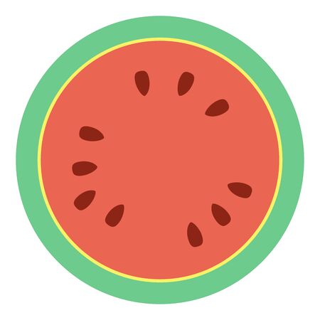 Simple Isolated Watermelon Slice On White Background.のイラスト素材