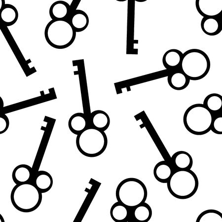 Vintage Key Seamless Pattern. The Key to the Lock on a White Background.のイラスト素材