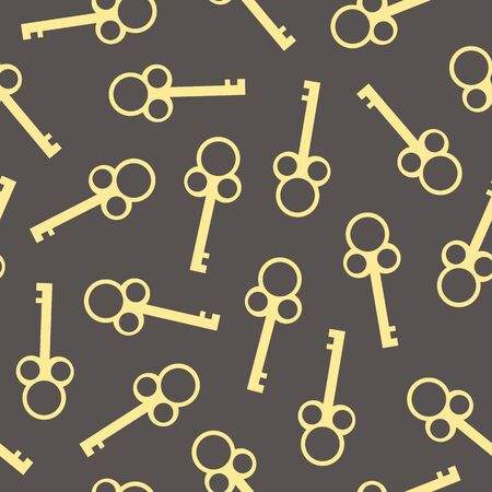 Vintage Key Seamless Pattern. The Key to the Lock on a Gray Background.のイラスト素材