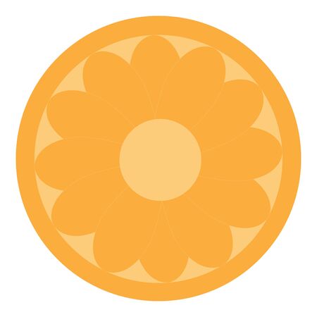 Simple Isolated Orange Slice On White Background.のイラスト素材
