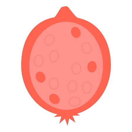 Simple Isolated Pomegranate On White Background.のイラスト素材