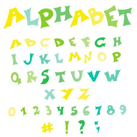 Isolated Hand-drawn Vector Alphabet. Set With Colorful English Letters.のイラスト素材