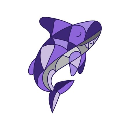 Fish Illustrations in stained glass style.のイラスト素材