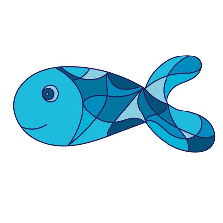 Fish Illustrations in stained glass style.のイラスト素材