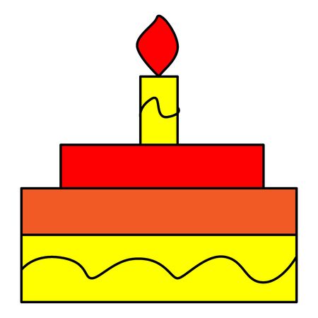 Colorful Isolated Doodle Sketch Vector Illustration. Hand-Drawn Cake.のイラスト素材
