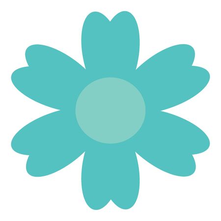Colored Single Isolated Flat Vector Flower. Icon Flower For Holiday, Design, India, Oriental and Arabic Ornament, Print, Web and App.のイラスト素材