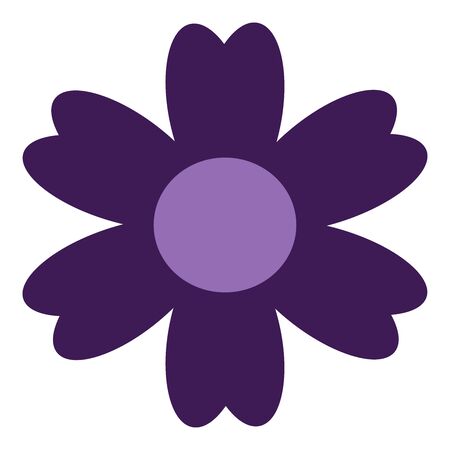 Colored Single Isolated Flat Vector Flower. Icon Flower For Holiday, Design, India, Oriental and Arabic Ornament, Print, Web and App.のイラスト素材