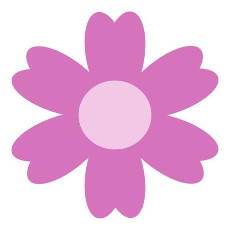 Colored Single Isolated Flat Vector Flower. Icon Flower For Holiday, Design, India, Oriental and Arabic Ornament, Print, Web and App.のイラスト素材