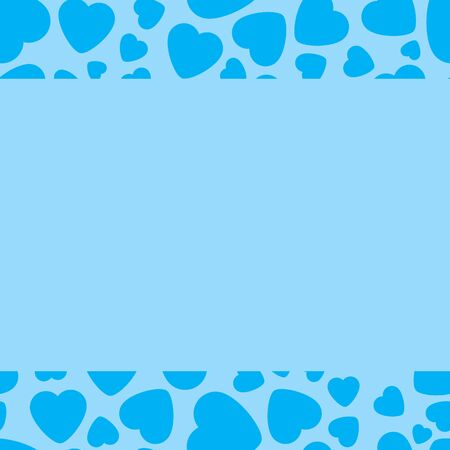 Frame With Blue Heart On Blue Background. Graphic Design In The Concept of Love. Love Symbol And Emblem for Valentines Day, Wedding, Birthday and Holiday. Vector Card and Template with Copy Space.のイラスト素材
