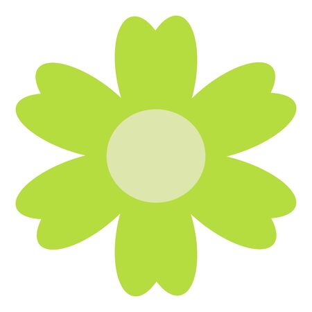 Colored Single Isolated Flat Vector Flower. Icon Flower For Holiday, Design, India, Oriental and Arabic Ornament, Print, Web and App.のイラスト素材
