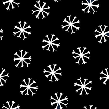 Seamless Pattern with Snowflakes on Black Background.の写真素材