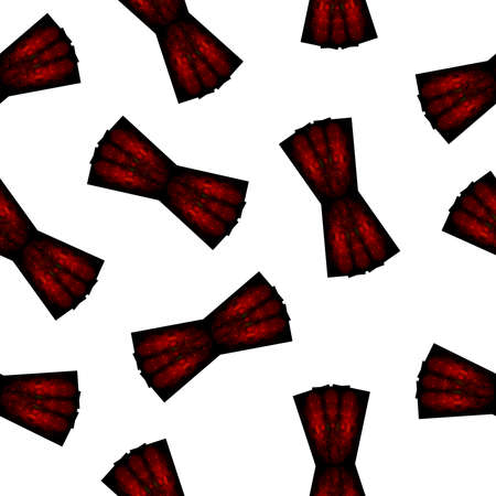 Seamless Pattern with Red and Black Bow on White Background.の写真素材