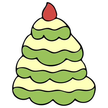 Christmas Tree Clipart. Merry Christmas. New Year Holiday.のイラスト素材