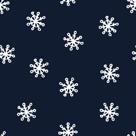 Seamless Pattern with Snowflakes on Dark Blue Background.の写真素材
