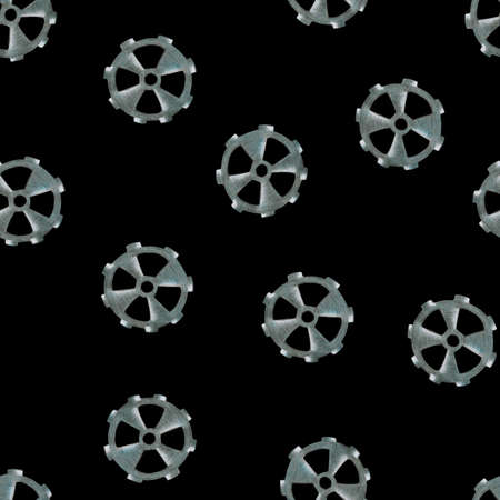 Hand-Drawn Steampunk Gear Transmission Element Digital Paper on Grunge Background.の写真素材