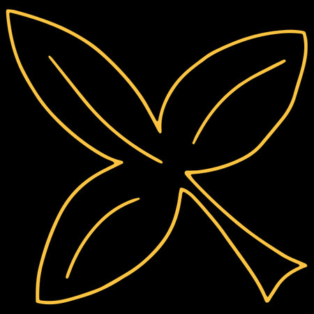 Colorful Vector Leaf Illustration on Black Background.のイラスト素材