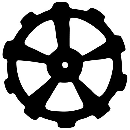 Vector Steampunk Gear Silhouette Isolated on White Background.のイラスト素材