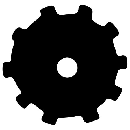 Vector Steampunk Gear Silhouette Isolated on White Background.のイラスト素材