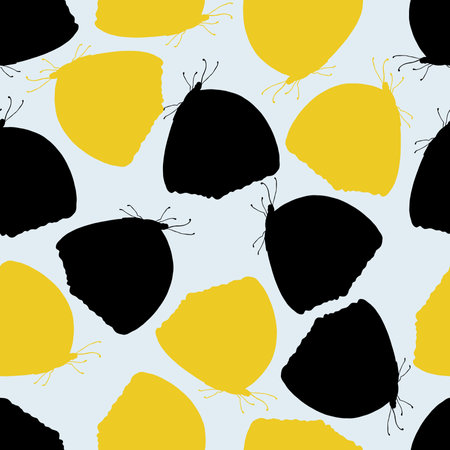 Scattered Butterfly Silhouette Seamless Repeat Pattern Background.の写真素材