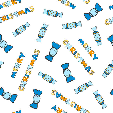 Christmas Doodle Background. Christmas, xmas and New Year Seamless Pattern.の写真素材
