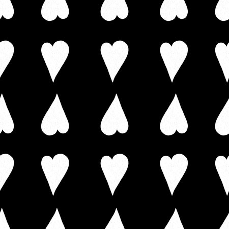 Seamless Pattern with Hearts. Hand Drawn Valentines Background.