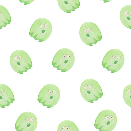 Halloween Background. Halloween Seamless Pattern with Ghosts.の写真素材