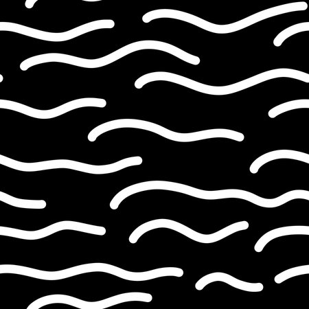Seamless Wave Pattern. Hand Drawn Water Sea Modern Background.の写真素材