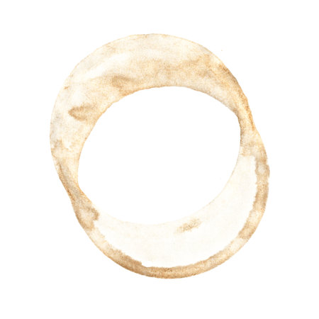Brown Coffee Cup Mark on Isolated on White Background.の写真素材