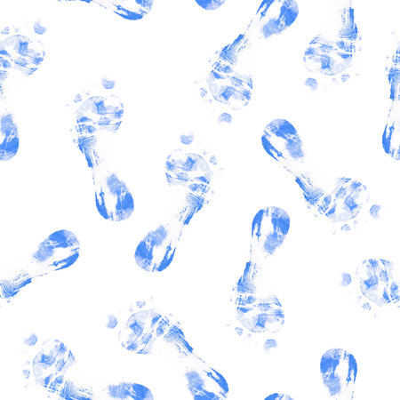 A high-contrast pattern of footprints on a white background, conveying a bold and edgy artistic design.の写真素材