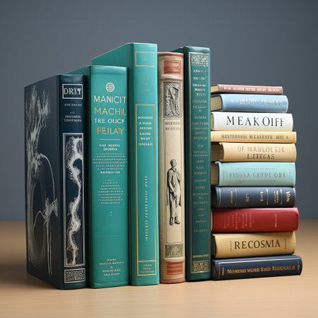 A captivating still life of antique books with aged covers, evoking nostalgia and a love for literature. Ideal for vintage enthusiasts and those who appreciate classic design.の素材