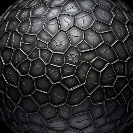 A detailed dark stone texture seamlessly formed into a spherical shape, ideal for graphic design, 3D rendering, and various digital projects. Perfect for backgrounds and creative applications.の素材