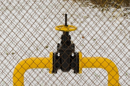 Tap for gas street, close-upの写真素材