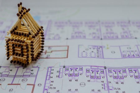 The building plans. House Architecture backgroundの写真素材