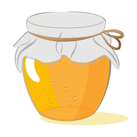 Bank of honey or jam isolated on white background, vectorのイラスト素材