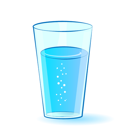 glass with water isolated illustration on white backgroundのイラスト素材