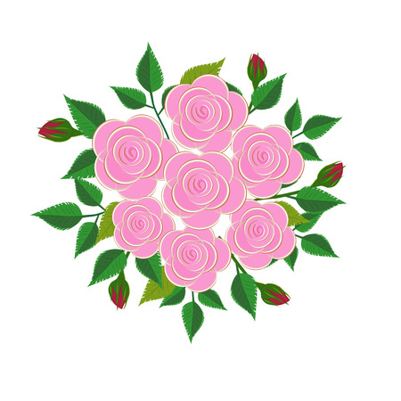 Pink roses bouquetのイラスト素材
