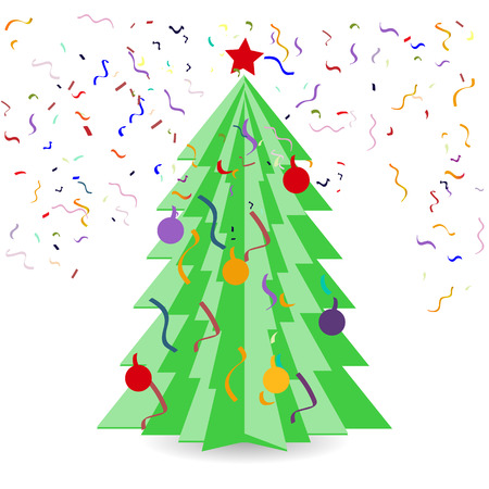 Creative paper Christmas tree.のイラスト素材