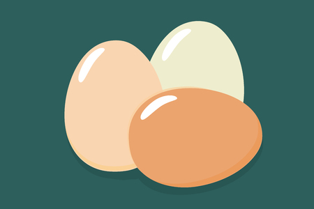 Brown eggs. Flat icon. Vector illustrationのイラスト素材
