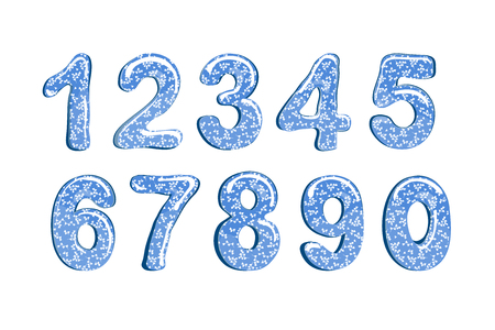 Bubble cartoon of fonts . Colorful 3d floral, spring numbers. Isolated on a white background. Vectorのイラスト素材