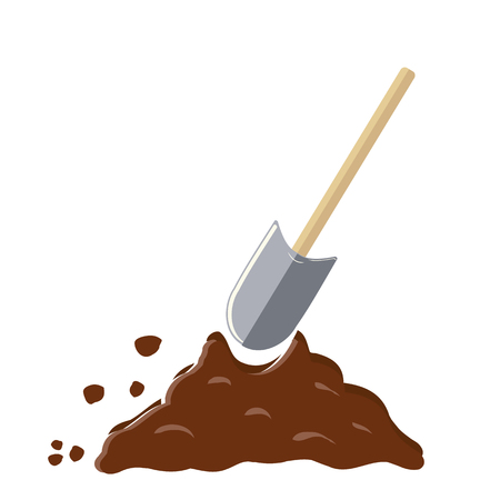 Shovel in the ground.のイラスト素材