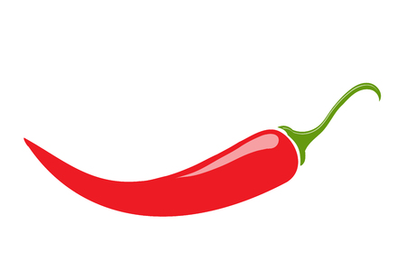 Icon red spicy pepper. Isolated on white. Vectorのイラスト素材