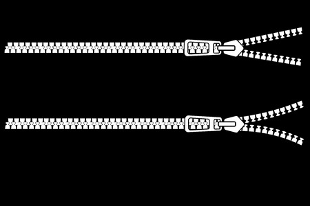 Zipper Isolated on black background. Accessories and clothes elements Vectorのイラスト素材