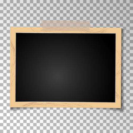 Frame retro photo on transparent background. Vintage Horizontal blank old photography. Vector illustrationのイラスト素材