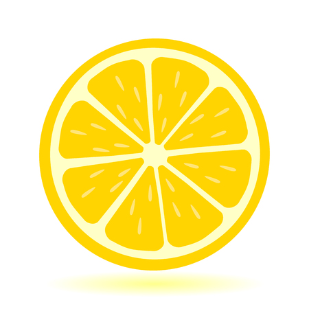 Icon lemon. Fresh lemon fruits and slice. Isolated on white background. Vectorのイラスト素材
