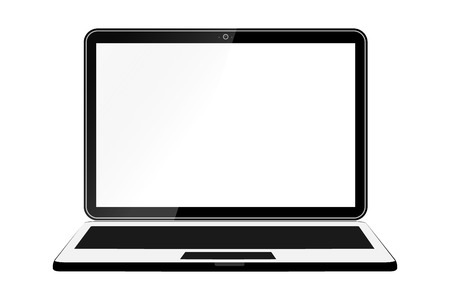 Mock up of an empty realistic laptop. Design for portable computer. Isolated on white background. Vectorのイラスト素材