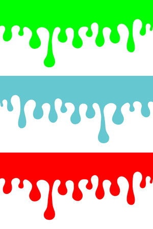 Colored drops. Streams paint, pattern on a white background. Vectorのイラスト素材